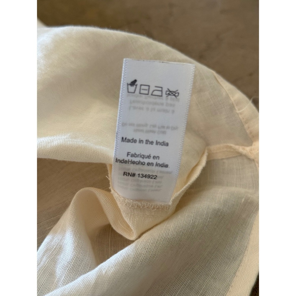 Emerson Fry India Collection Organic Linen Wrap Midi Skirt Cream ML Handmade NEW - Picture 13 of 13